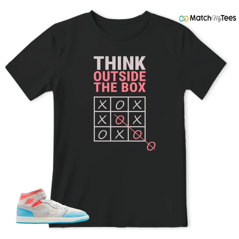 NIKE AIR JORDAN 1 MID SAIL HOT LAVA BLUE CHILL SNEAKER Matching Tees t-shirt