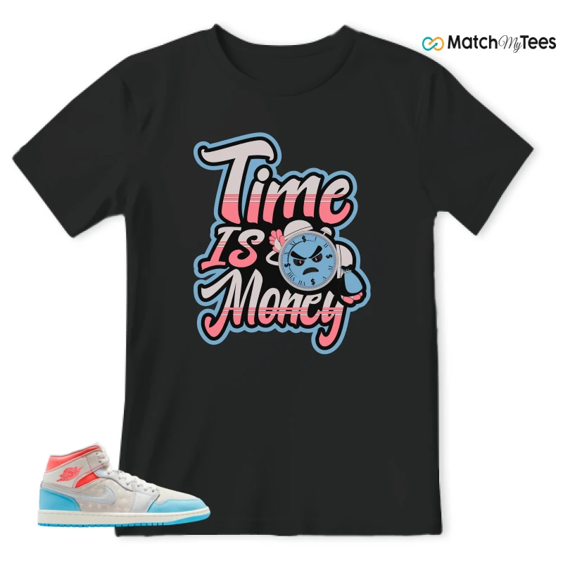 NIKE AIR JORDAN 1 MID SAIL HOT LAVA BLUE CHILL SNEAKER Matching Tees t-shirt