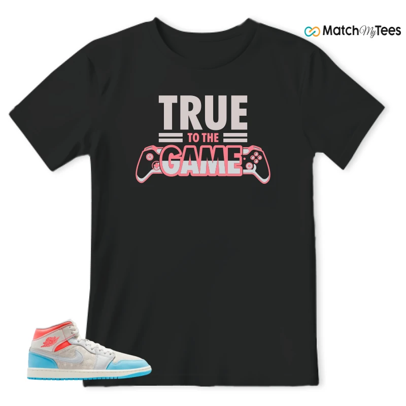 NIKE AIR JORDAN 1 MID SAIL HOT LAVA BLUE CHILL SNEAKER Matching Tees t-shirt
