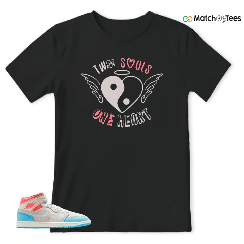 NIKE AIR JORDAN 1 MID SAIL HOT LAVA BLUE CHILL SNEAKER Matching Tees t-shirt