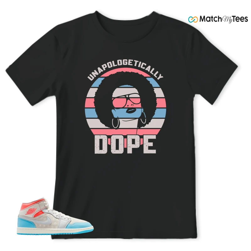 NIKE AIR JORDAN 1 MID SAIL HOT LAVA BLUE CHILL SNEAKER Matching Tees t-shirt