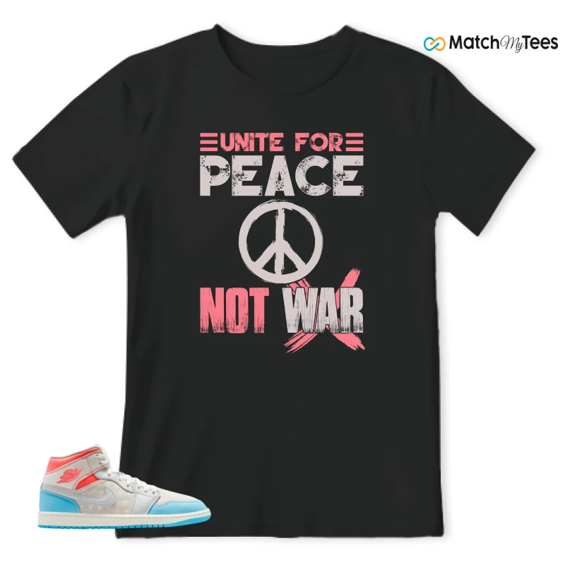 NIKE AIR JORDAN 1 MID SAIL HOT LAVA BLUE CHILL SNEAKER Matching Tees t-shirt
