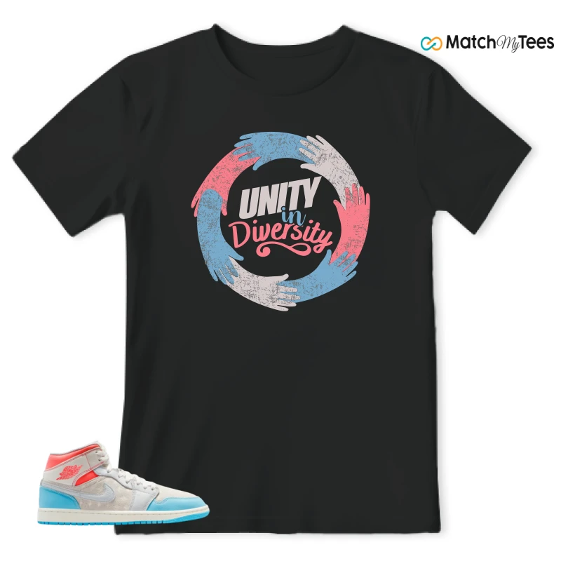 NIKE AIR JORDAN 1 MID SAIL HOT LAVA BLUE CHILL SNEAKER Matching Tees t-shirt