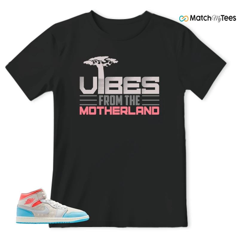 NIKE AIR JORDAN 1 MID SAIL HOT LAVA BLUE CHILL SNEAKER Matching Tees t-shirt