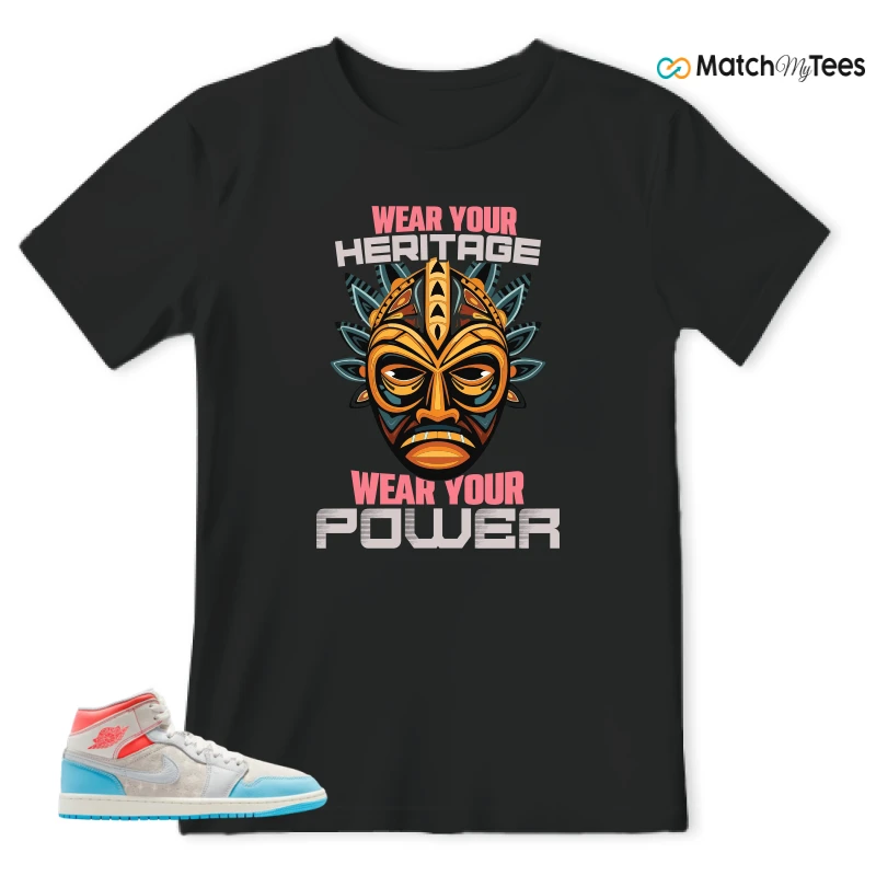 NIKE AIR JORDAN 1 MID SAIL HOT LAVA BLUE CHILL SNEAKER Matching Tees t-shirt