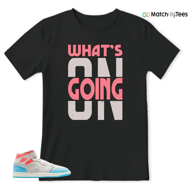 NIKE AIR JORDAN 1 MID SAIL HOT LAVA BLUE CHILL SNEAKER Matching Tees t-shirt