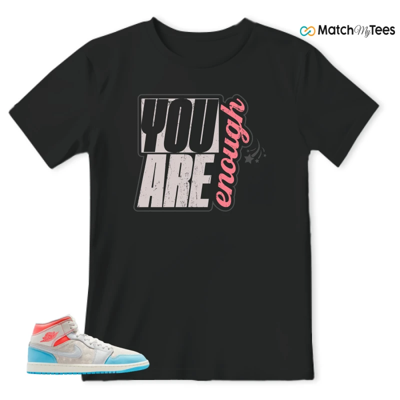 NIKE AIR JORDAN 1 MID SAIL HOT LAVA BLUE CHILL SNEAKER Matching Tees t-shirt