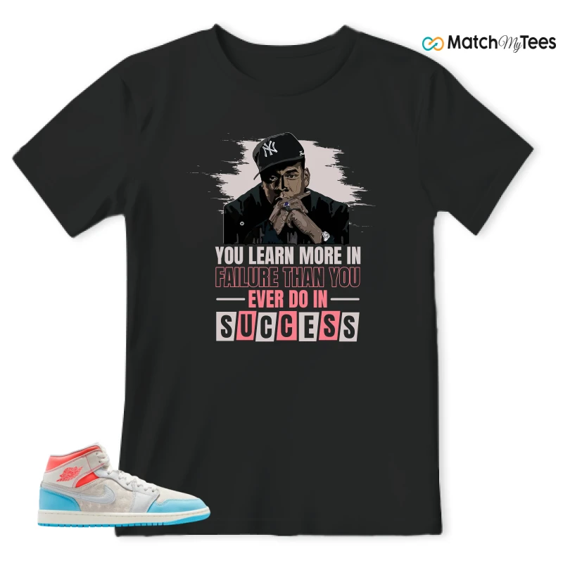 NIKE AIR JORDAN 1 MID SAIL HOT LAVA BLUE CHILL SNEAKER Matching Tees t-shirt