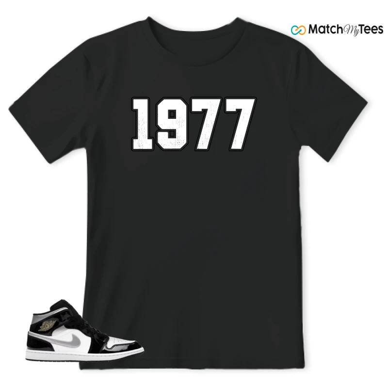 NIKE AIR JORDAN 1 MID SE BLACK WHITE SNEAKER Matching Tees t-shirt