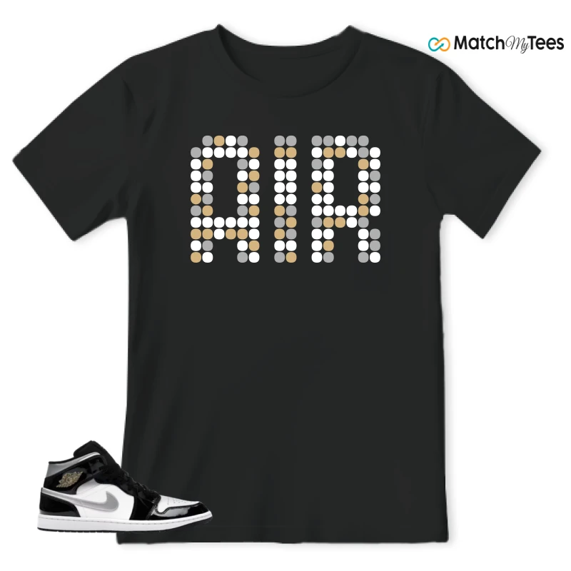 NIKE AIR JORDAN 1 MID SE BLACK WHITE SNEAKER Matching Tees t-shirt