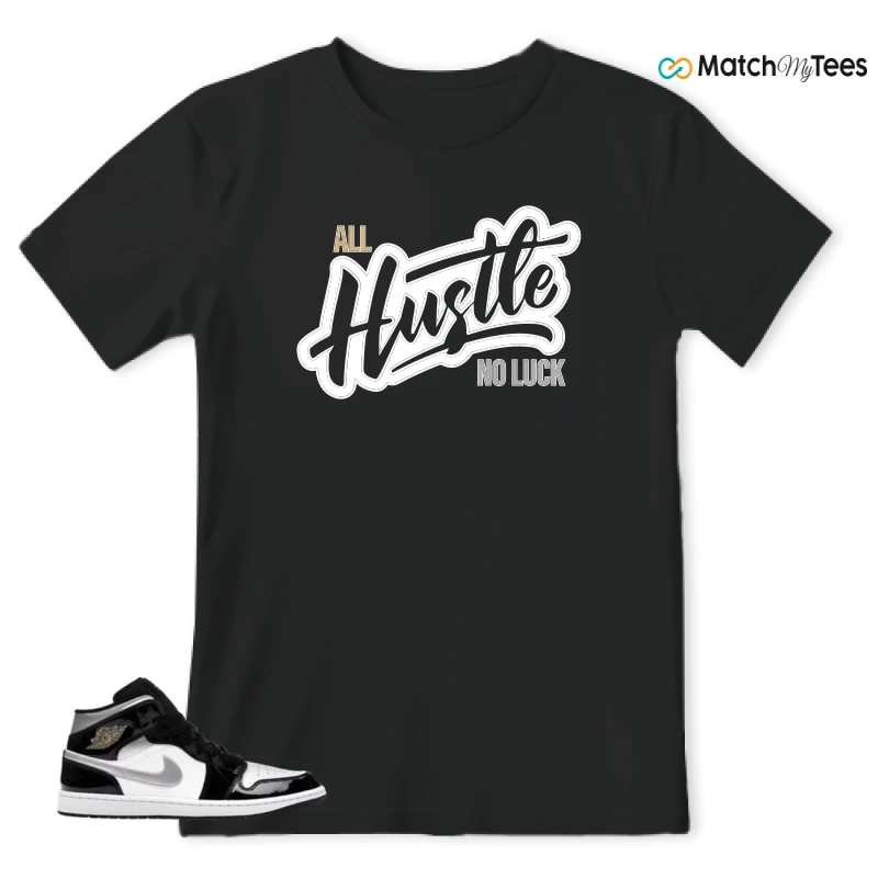 NIKE AIR JORDAN 1 MID SE BLACK WHITE SNEAKER Matching Tees t-shirt