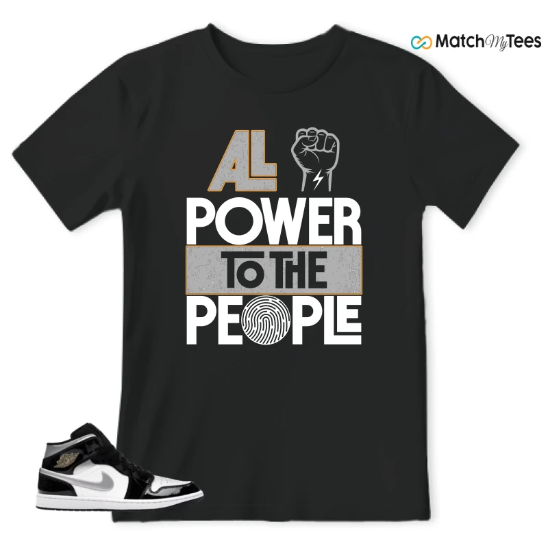 NIKE AIR JORDAN 1 MID SE BLACK WHITE SNEAKER Matching Tees t-shirt