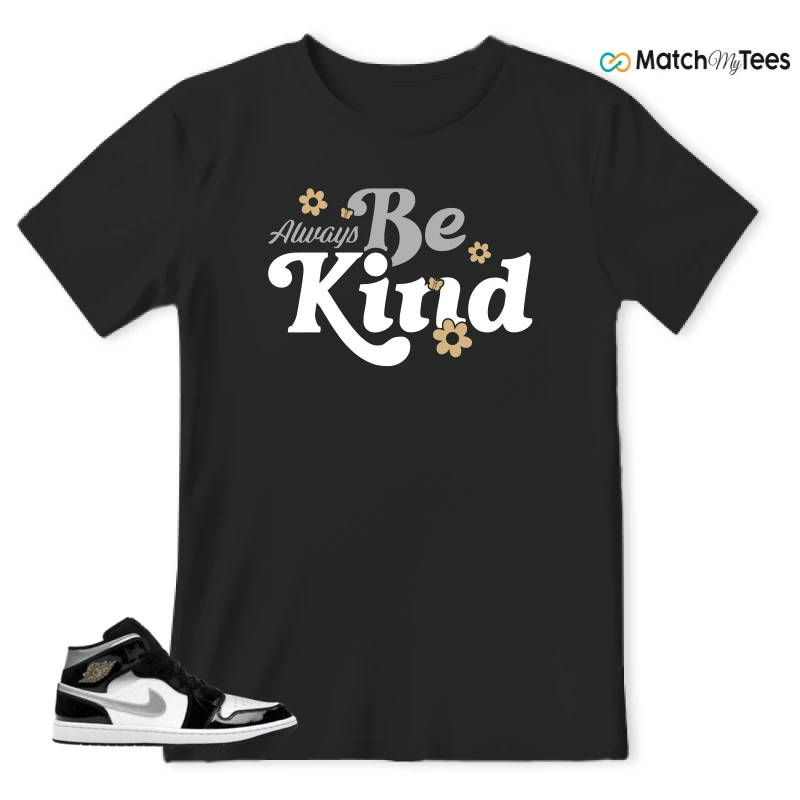 NIKE AIR JORDAN 1 MID SE BLACK WHITE SNEAKER Matching Tees t-shirt