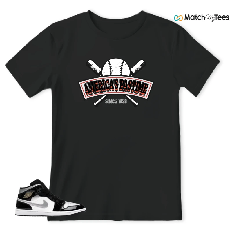 NIKE AIR JORDAN 1 MID SE BLACK WHITE SNEAKER Matching Tees t-shirt