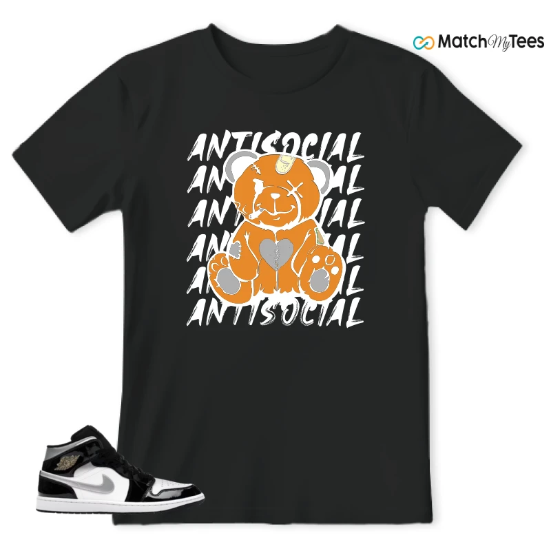 NIKE AIR JORDAN 1 MID SE BLACK WHITE SNEAKER Matching Tees t-shirt