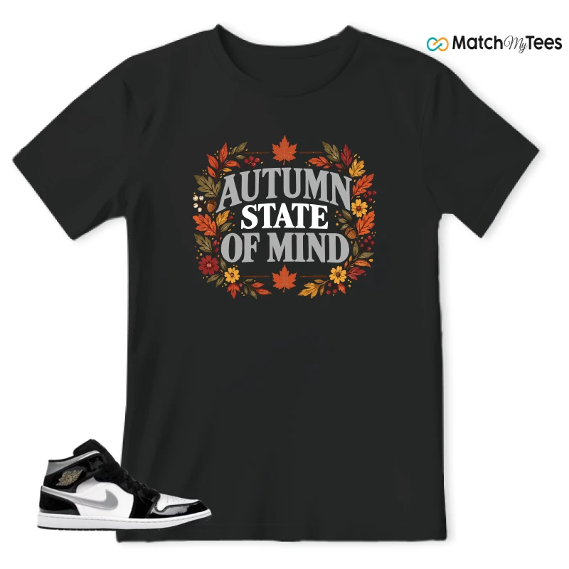 NIKE AIR JORDAN 1 MID SE BLACK WHITE SNEAKER Matching Tees t-shirt