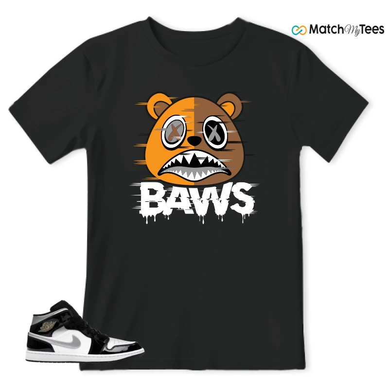 NIKE AIR JORDAN 1 MID SE BLACK WHITE SNEAKER Matching Tees t-shirt