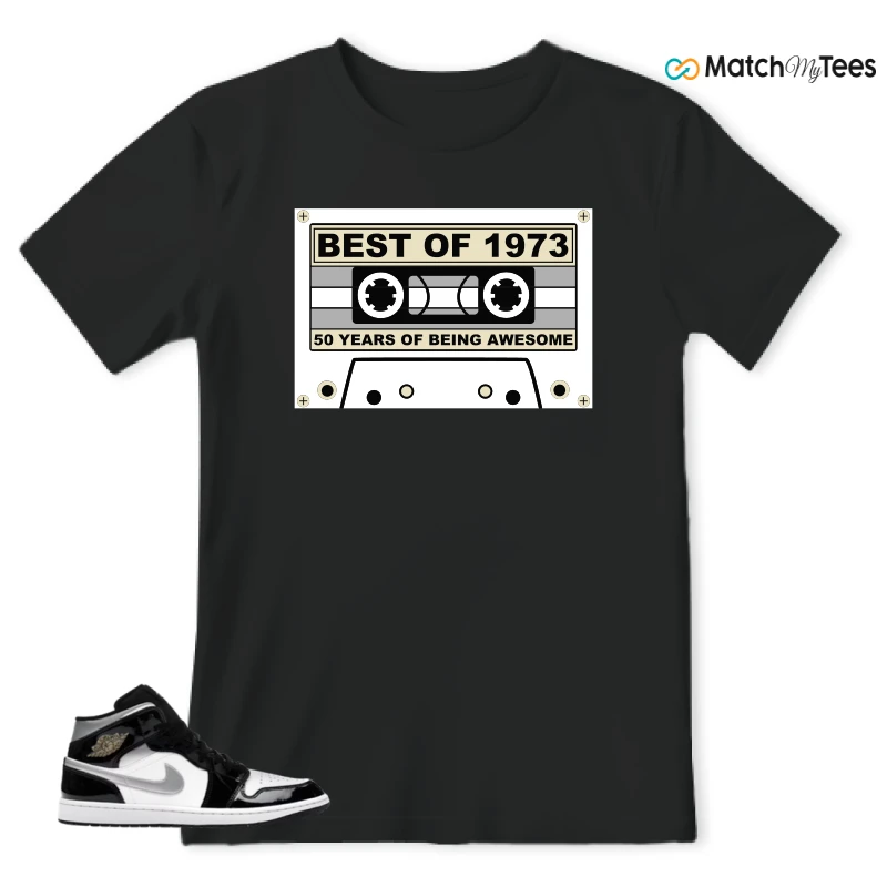 NIKE AIR JORDAN 1 MID SE BLACK WHITE SNEAKER Matching Tees t-shirt