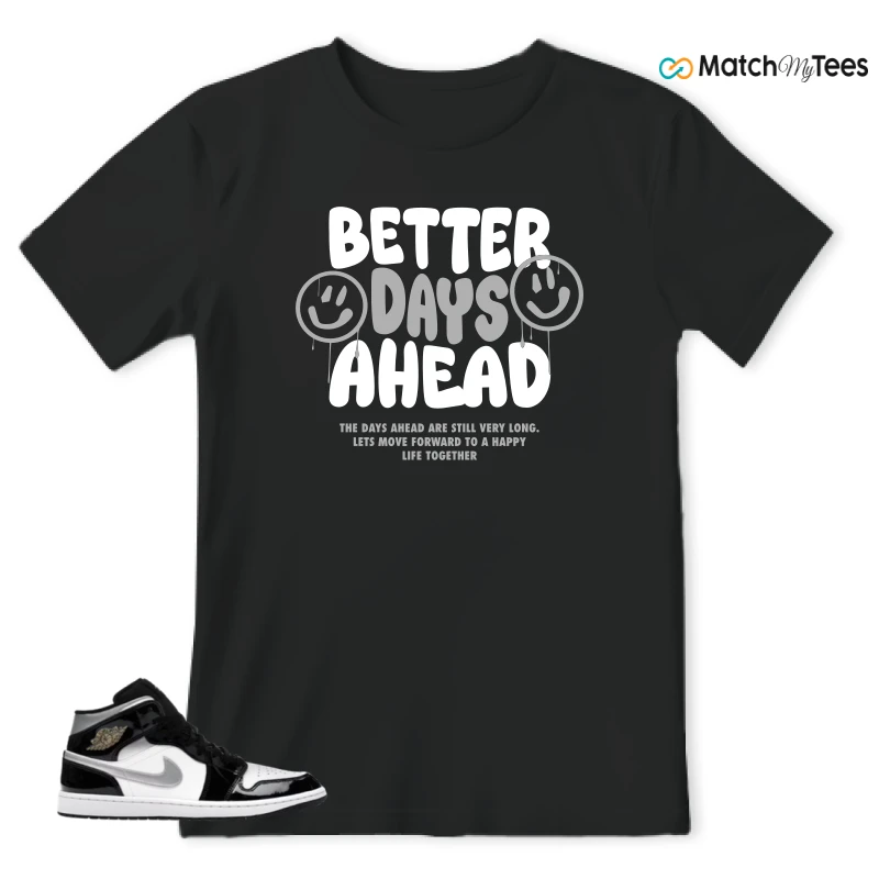 NIKE AIR JORDAN 1 MID SE BLACK WHITE SNEAKER Matching Tees t-shirt