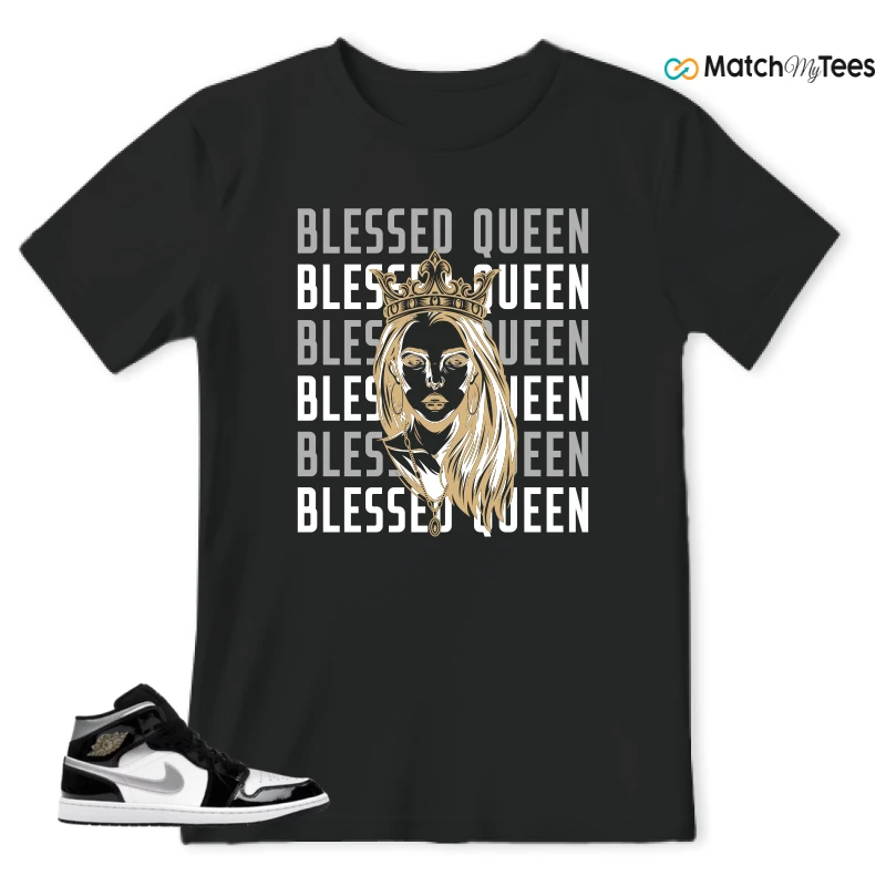NIKE AIR JORDAN 1 MID SE BLACK WHITE SNEAKER Matching Tees t-shirt