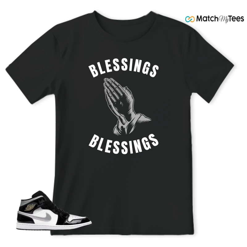 NIKE AIR JORDAN 1 MID SE BLACK WHITE SNEAKER Matching Tees t-shirt