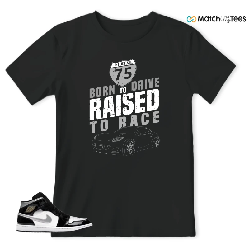 NIKE AIR JORDAN 1 MID SE BLACK WHITE SNEAKER Matching Tees t-shirt
