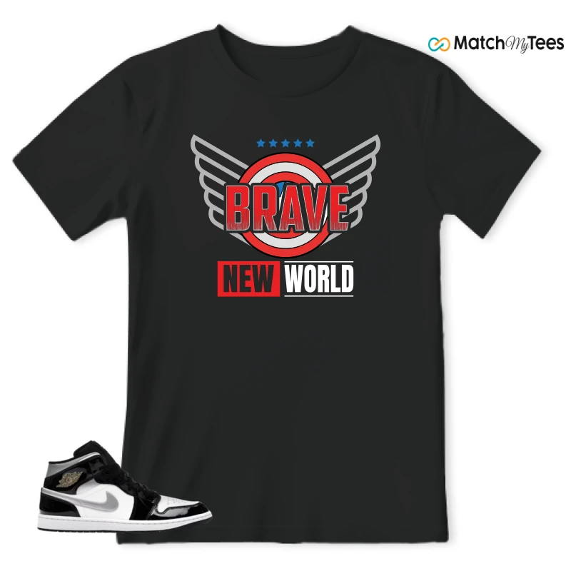 NIKE AIR JORDAN 1 MID SE BLACK WHITE SNEAKER Matching Tees t-shirt