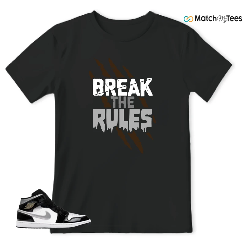 NIKE AIR JORDAN 1 MID SE BLACK WHITE SNEAKER Matching Tees t-shirt