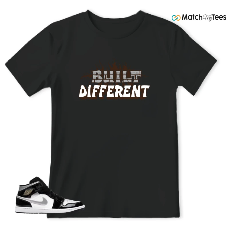 NIKE AIR JORDAN 1 MID SE BLACK WHITE SNEAKER Matching Tees t-shirt