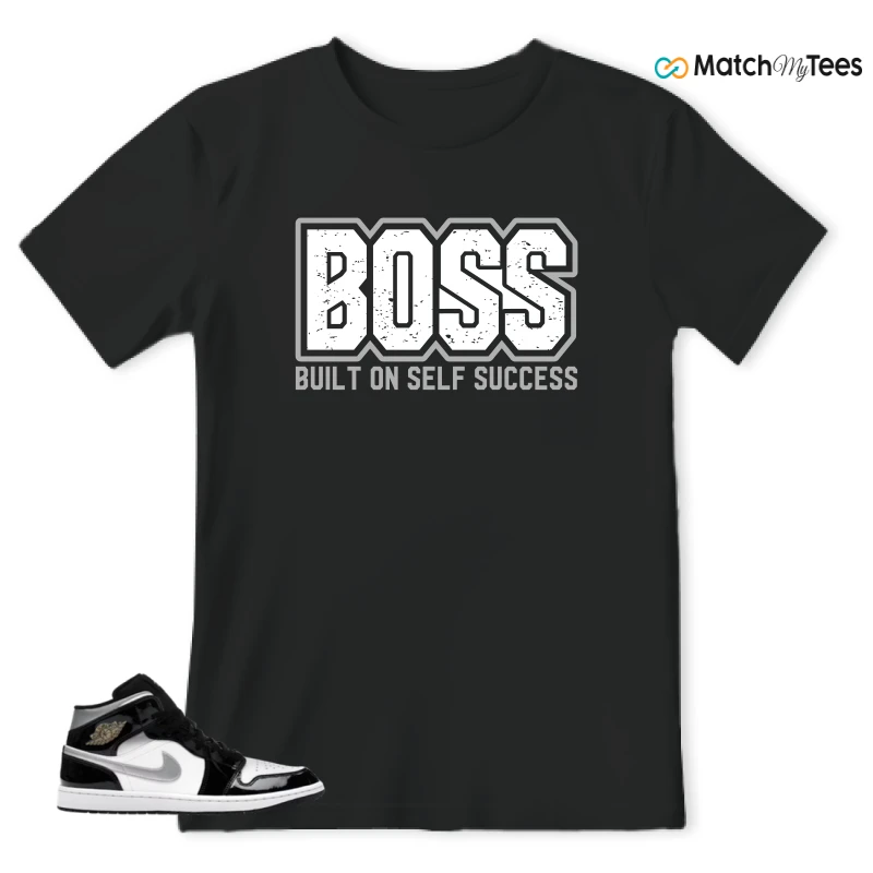 NIKE AIR JORDAN 1 MID SE BLACK WHITE SNEAKER Matching Tees t-shirt