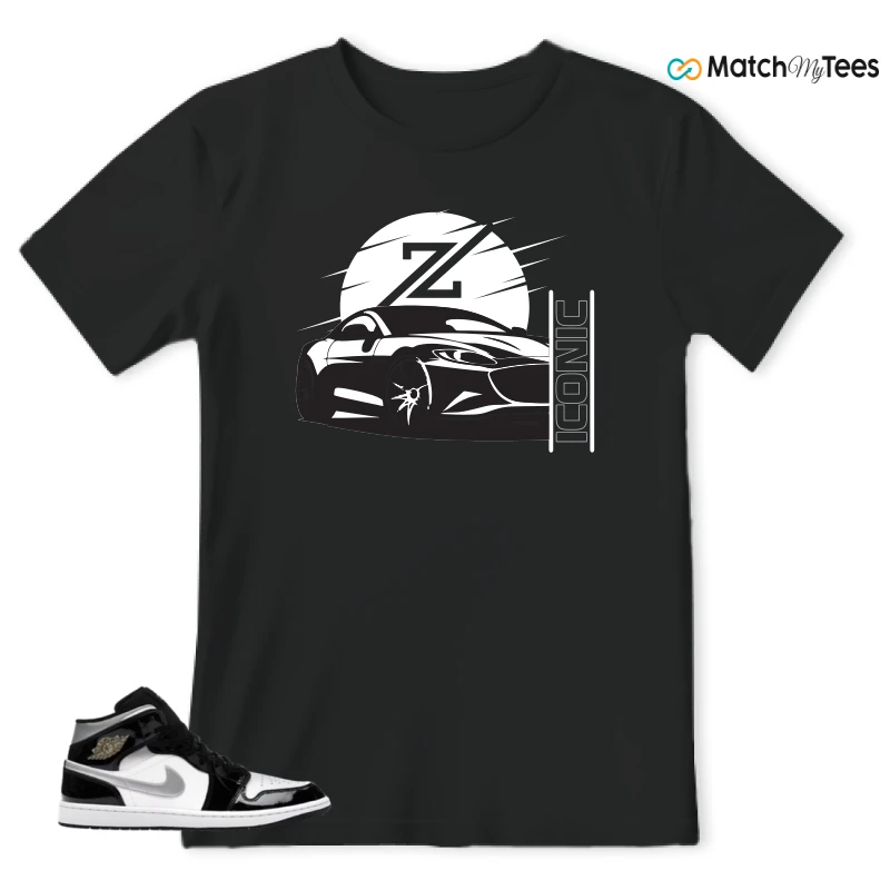 NIKE AIR JORDAN 1 MID SE BLACK WHITE SNEAKER Matching Tees t-shirt