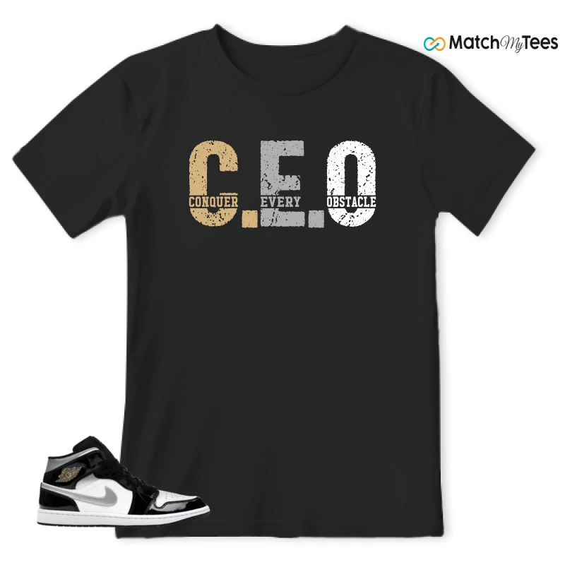 NIKE AIR JORDAN 1 MID SE BLACK WHITE SNEAKER Matching Tees t-shirt