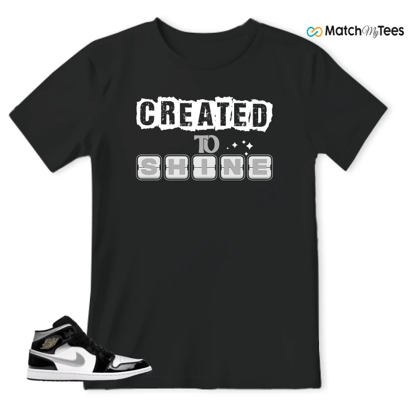 NIKE AIR JORDAN 1 MID SE BLACK WHITE SNEAKER Matching Tees t-shirt
