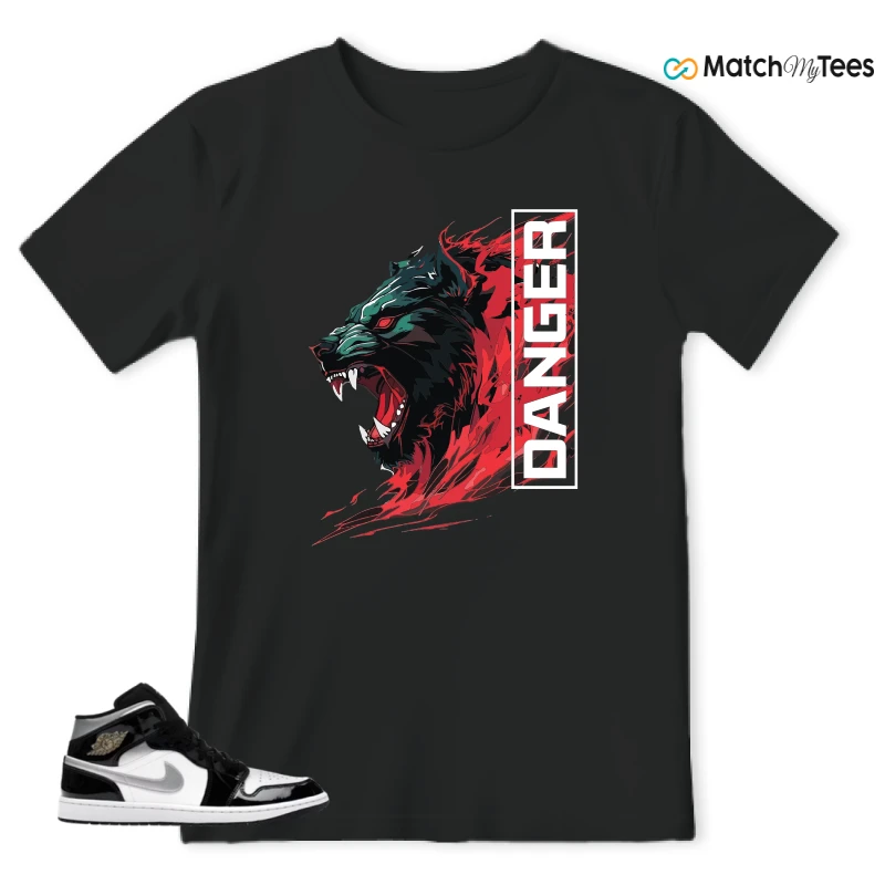 NIKE AIR JORDAN 1 MID SE BLACK WHITE SNEAKER Matching Tees t-shirt