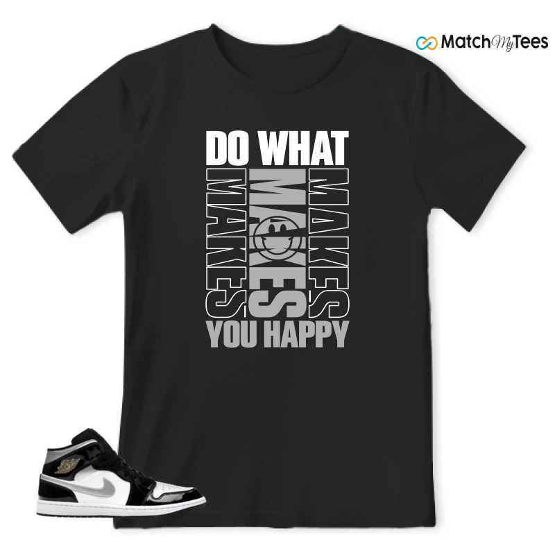 NIKE AIR JORDAN 1 MID SE BLACK WHITE SNEAKER Matching Tees t-shirt