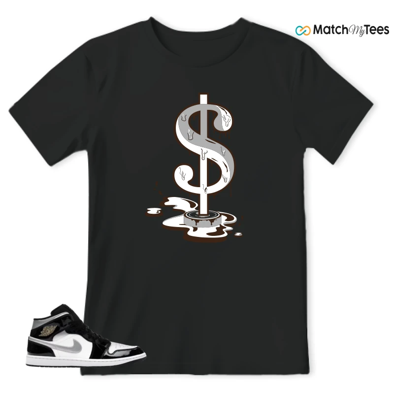 NIKE AIR JORDAN 1 MID SE BLACK WHITE SNEAKER Matching Tees t-shirt