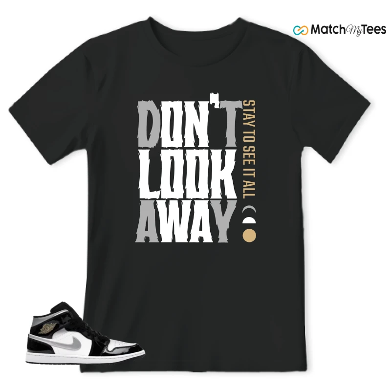 NIKE AIR JORDAN 1 MID SE BLACK WHITE SNEAKER Matching Tees t-shirt