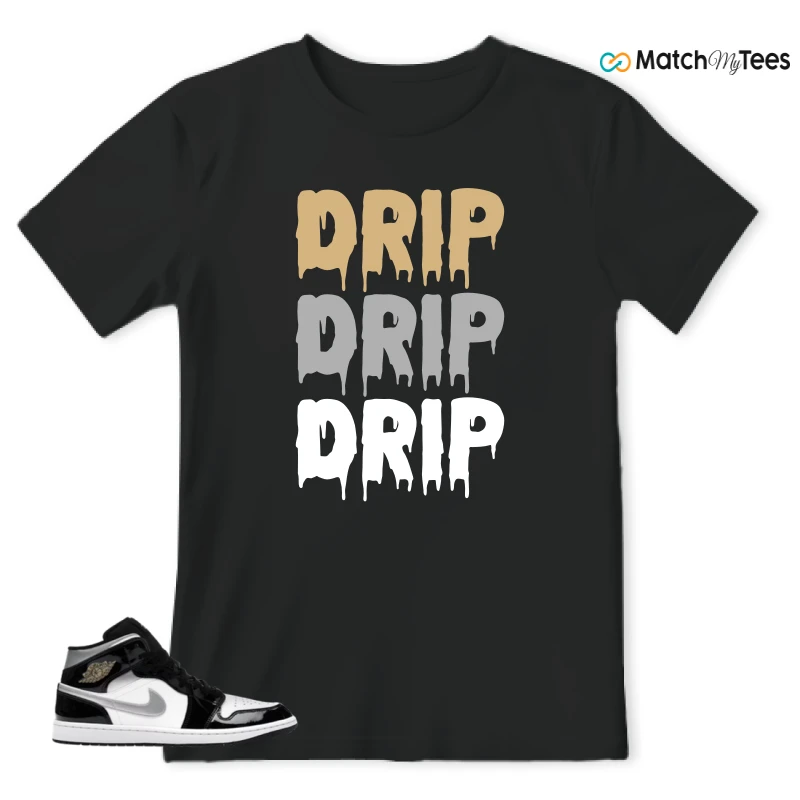 NIKE AIR JORDAN 1 MID SE BLACK WHITE SNEAKER Matching Tees t-shirt