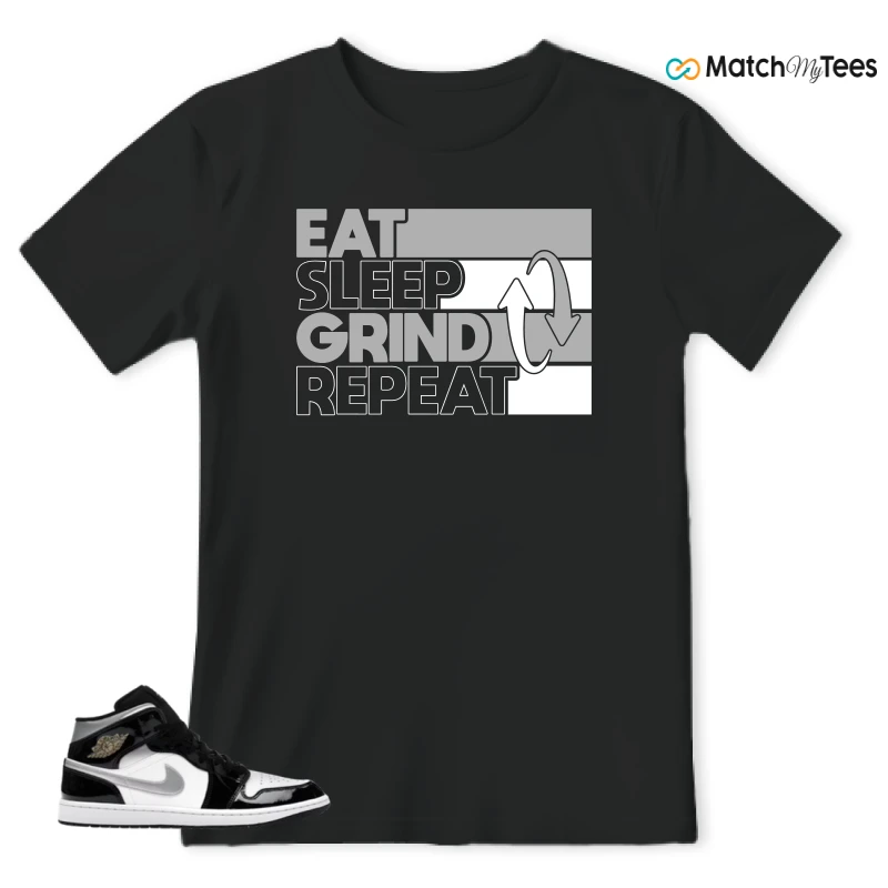 NIKE AIR JORDAN 1 MID SE BLACK WHITE SNEAKER Matching Tees t-shirt