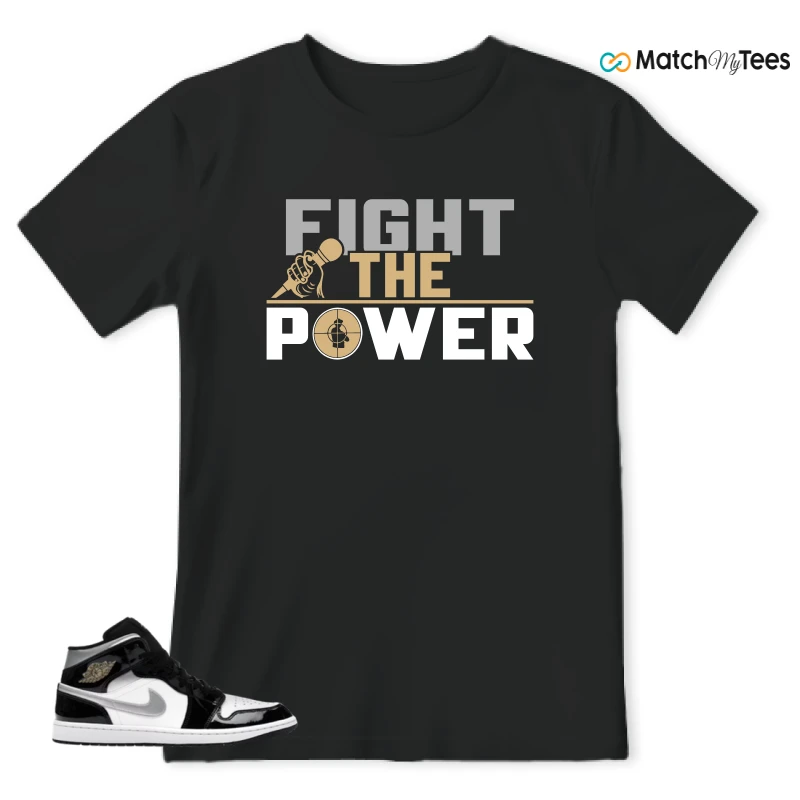 NIKE AIR JORDAN 1 MID SE BLACK WHITE SNEAKER Matching Tees t-shirt