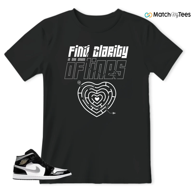 NIKE AIR JORDAN 1 MID SE BLACK WHITE SNEAKER Matching Tees t-shirt
