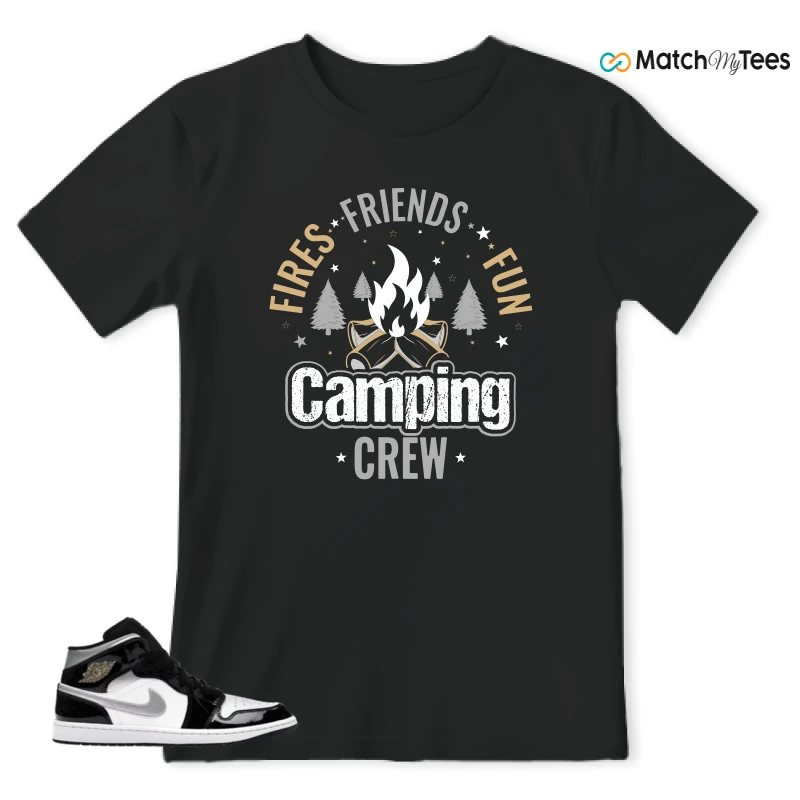 NIKE AIR JORDAN 1 MID SE BLACK WHITE SNEAKER Matching Tees t-shirt