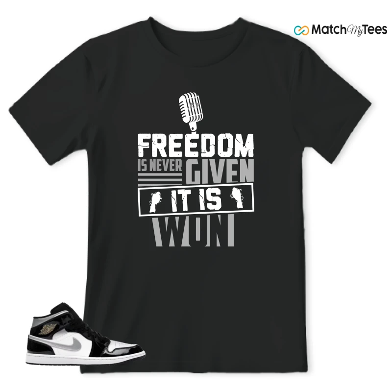 NIKE AIR JORDAN 1 MID SE BLACK WHITE SNEAKER Matching Tees t-shirt
