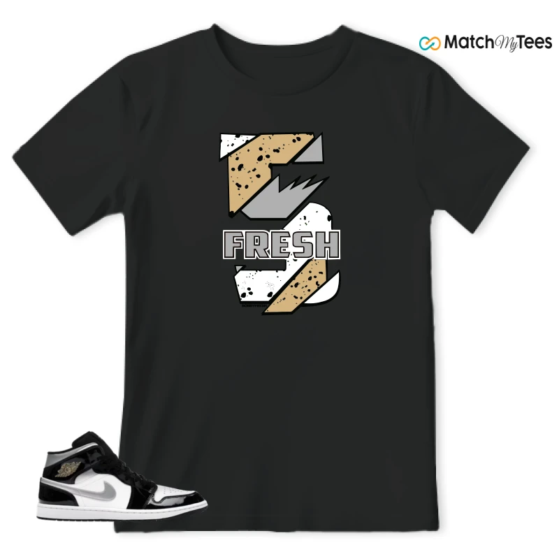 NIKE AIR JORDAN 1 MID SE BLACK WHITE SNEAKER Matching Tees t-shirt