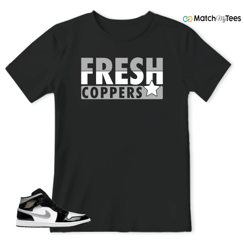 NIKE AIR JORDAN 1 MID SE BLACK WHITE SNEAKER Matching Tees t-shirt