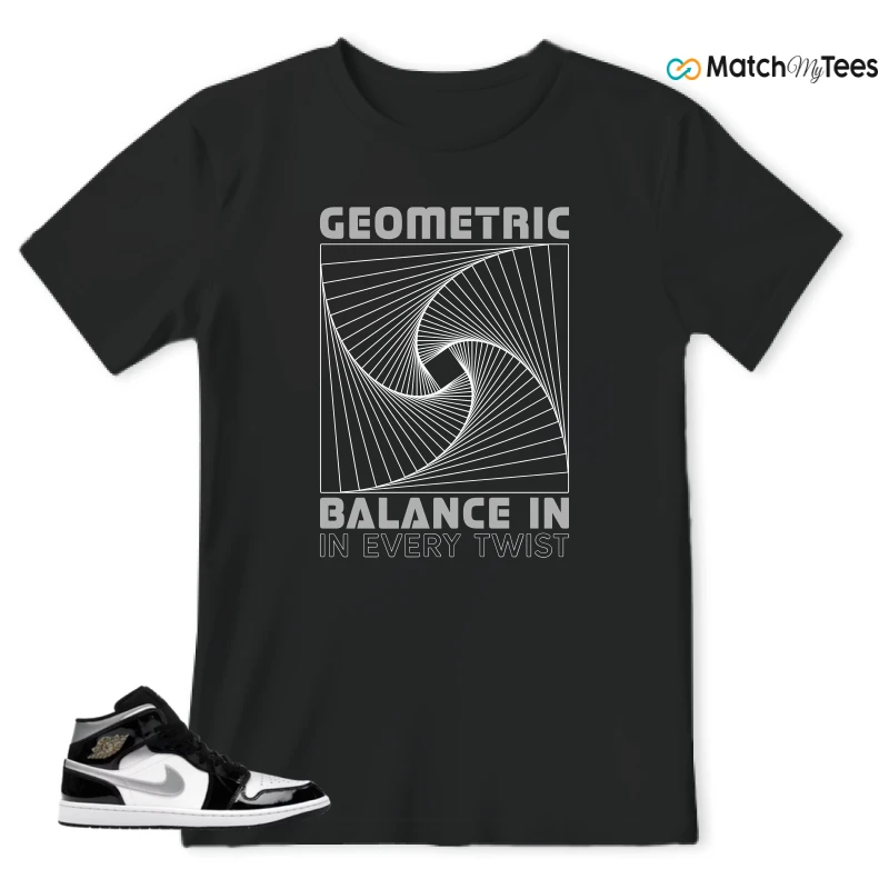 NIKE AIR JORDAN 1 MID SE BLACK WHITE SNEAKER Matching Tees t-shirt