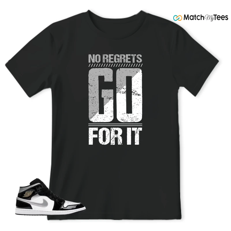 NIKE AIR JORDAN 1 MID SE BLACK WHITE SNEAKER Matching Tees t-shirt