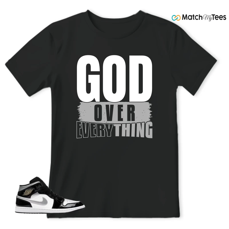 NIKE AIR JORDAN 1 MID SE BLACK WHITE SNEAKER Matching Tees t-shirt