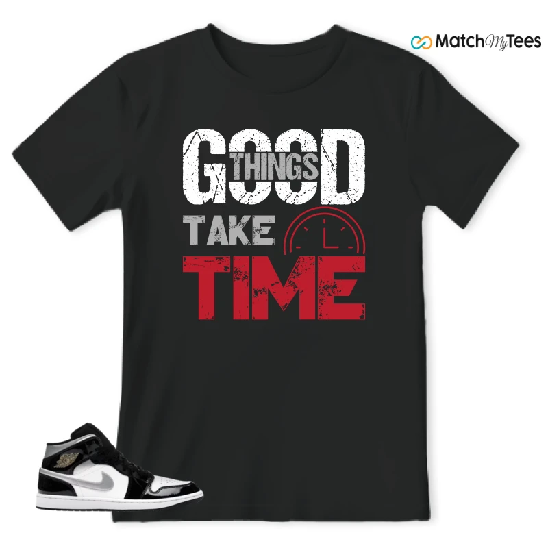 NIKE AIR JORDAN 1 MID SE BLACK WHITE SNEAKER Matching Tees t-shirt