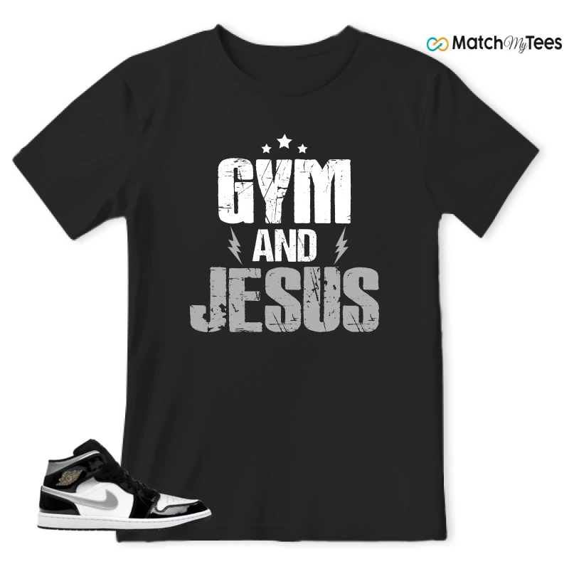 NIKE AIR JORDAN 1 MID SE BLACK WHITE SNEAKER Matching Tees t-shirt